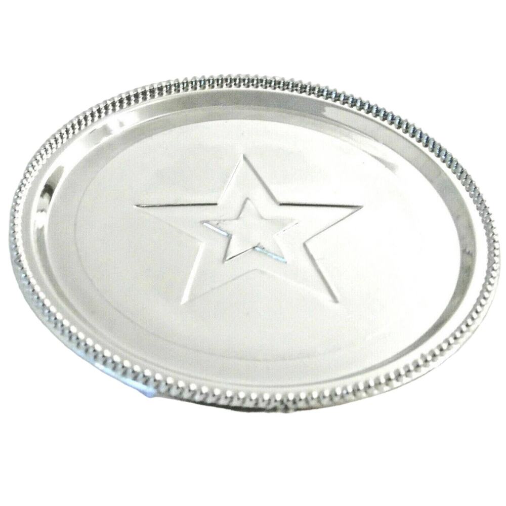 American Girl Doll Silver Plate Birthday Cake Platter Treats LG 3.75" Star Toy